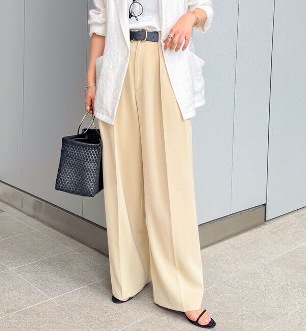 NOLLEY'S sophi「ウォッシャブル強撚ツイルワイドパンツ」|その他|ベージュ