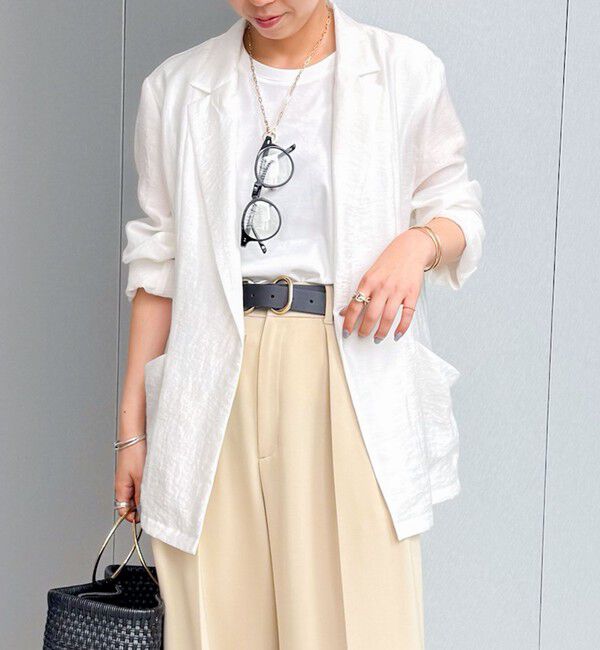 NOLLEY'S sophi「ウォッシャブルシアーシルクライトジャケット」|テーラードジャケット|ホワイト