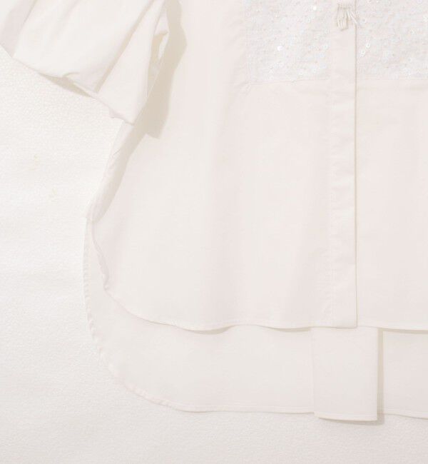 NOLLEY'S「【MARILYN MOON/マリリーンムーン】フリンジビーズモチーフハーフスリーブブラウス」|シャツ・ブラウス|