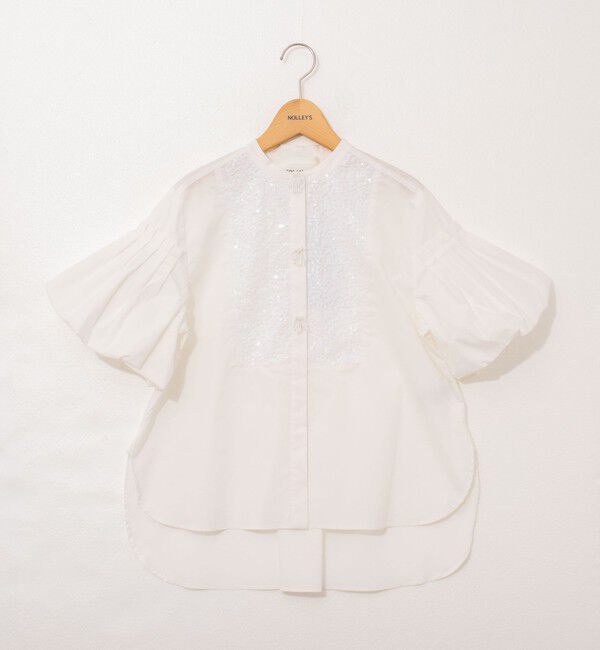 NOLLEY'S「【MARILYN MOON/マリリーンムーン】フリンジビーズモチーフハーフスリーブブラウス」|シャツ・ブラウス|