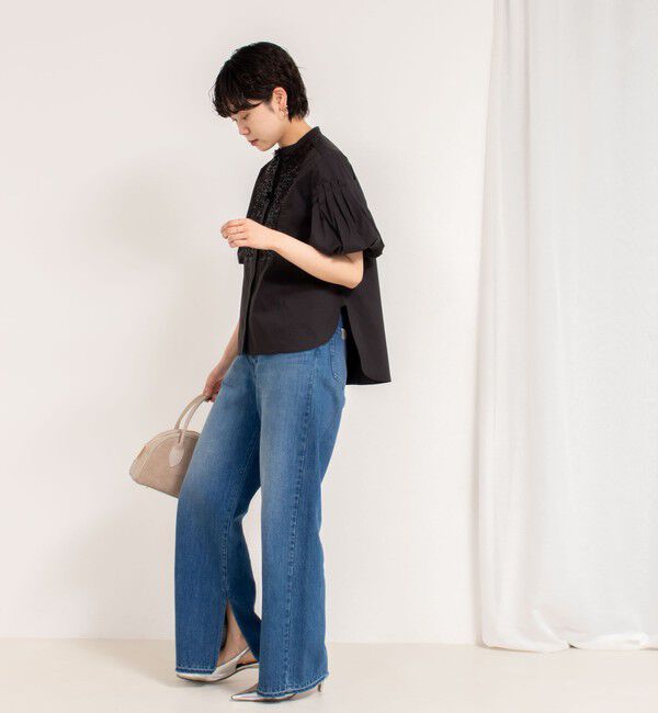 NOLLEY'S「【MARILYN MOON/マリリーンムーン】フリンジビーズモチーフハーフスリーブブラウス」|シャツ・ブラウス|