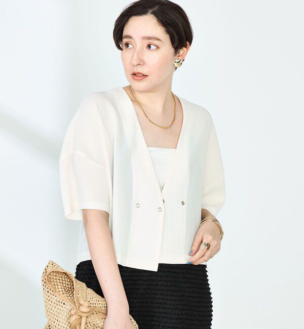 NOLLEY'S「ヴィンテージメッシュ半袖カーディガン」|カーディガン|