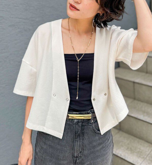 NOLLEY'S「ヴィンテージメッシュ半袖カーディガン」|カーディガン|