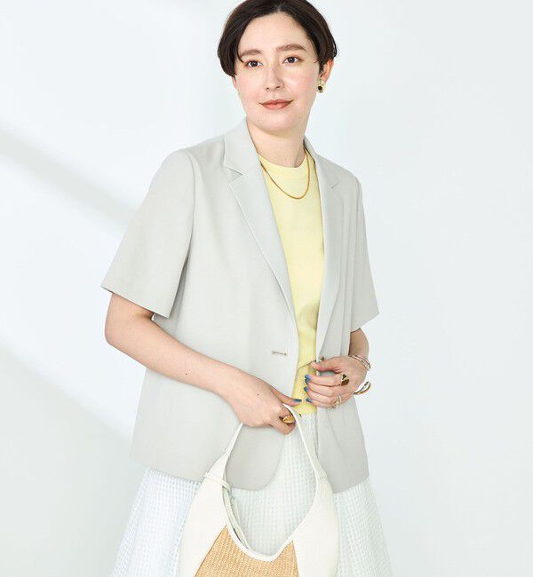 NOLLEY'S sophi「《セットアップ対応》ウォッシャブルツイル半袖ジャケット」|テーラードジャケット|