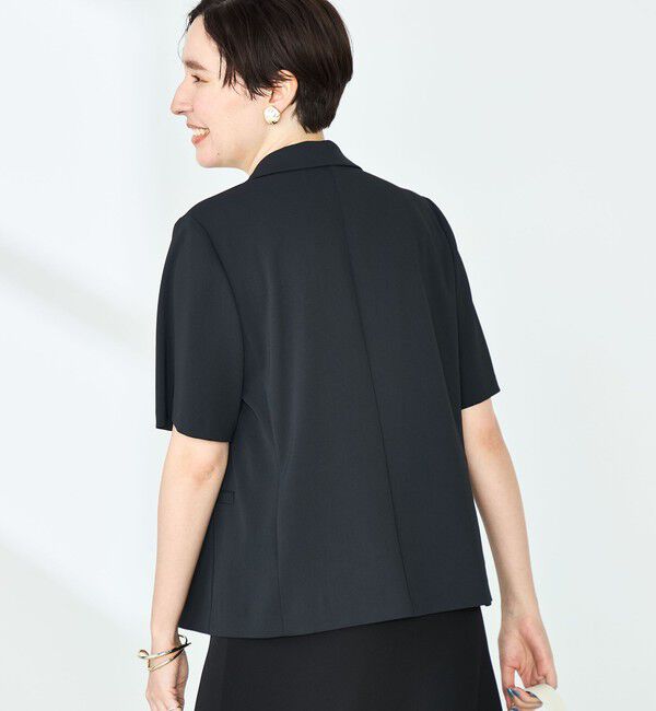 NOLLEY'S sophi「《セットアップ対応》ウォッシャブルツイル半袖ジャケット」|テーラードジャケット|