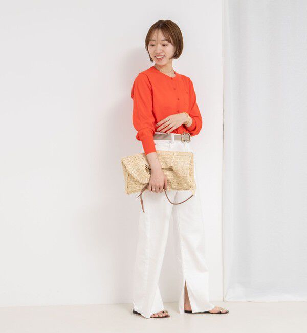 NOLLEY'S sophi「《アンサンブル対応/手洗い可能》綿ポリポケ付きCクルーネックカーディガン」|カーディガン|