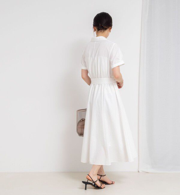 NOLLEY'S sophi「ウォッシャブルサッカーシャツワンピース」|ワンピース|