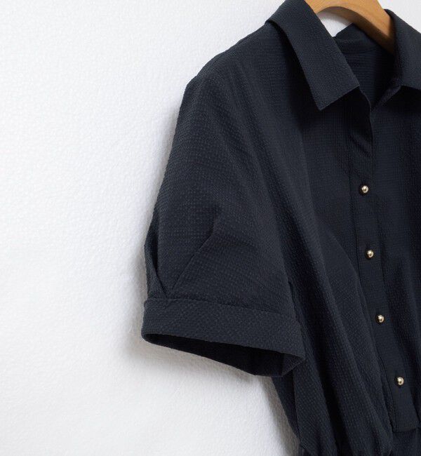 NOLLEY'S sophi「ウォッシャブルサッカーシャツワンピース」|ワンピース|