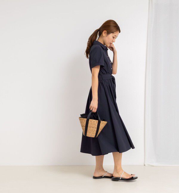 NOLLEY'S sophi「ウォッシャブルサッカーシャツワンピース」|ワンピース|