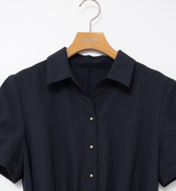 NOLLEY'S sophi「ウォッシャブルサッカーシャツワンピース」|ワンピース|