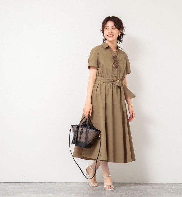 NOLLEY'S sophi「ウォッシャブルサッカーシャツワンピース」|ワンピース|