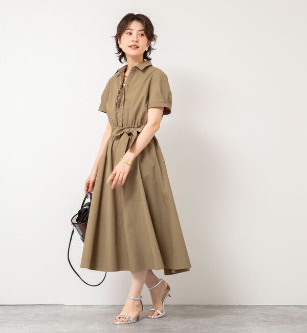 NOLLEY'S sophi「ウォッシャブルサッカーシャツワンピース」|ワンピース|