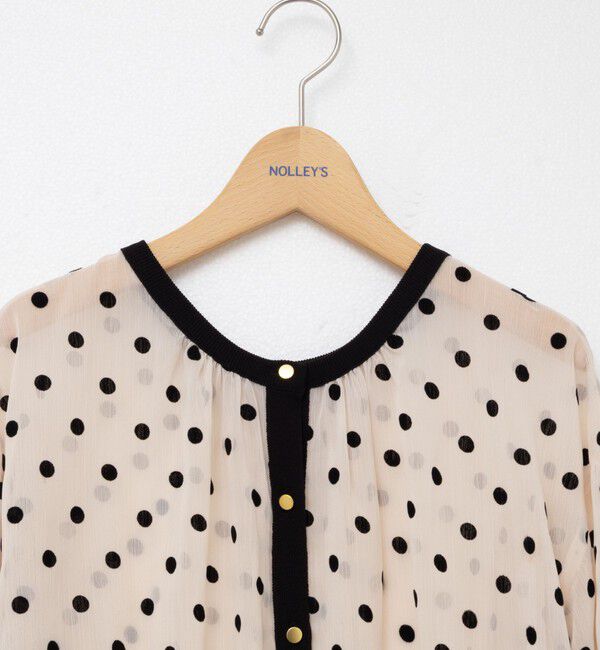 NOLLEY'S「シアーフロッキードットクルーネックカーディガン」|カーディガン|