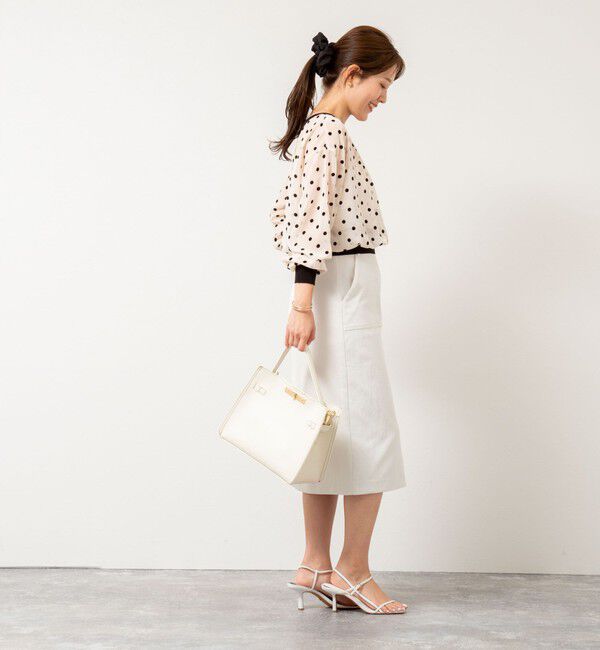 NOLLEY'S「シアーフロッキードットクルーネックカーディガン」|カーディガン|