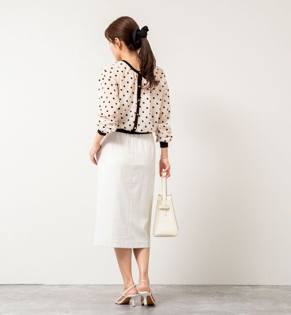 NOLLEY'S「シアーフロッキードットクルーネックカーディガン」|カーディガン|