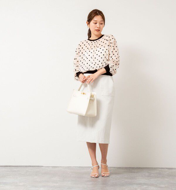 NOLLEY'S「シアーフロッキードットクルーネックカーディガン」|カーディガン|