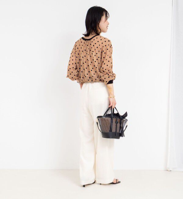 NOLLEY'S「シアーフロッキードットクルーネックカーディガン」|カーディガン|