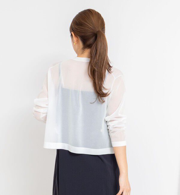 NOLLEY'S「《手洗い可能》《アンサンブル対応》シアーラメ天竺長袖クルーネックカーディガン」|カーディガン|