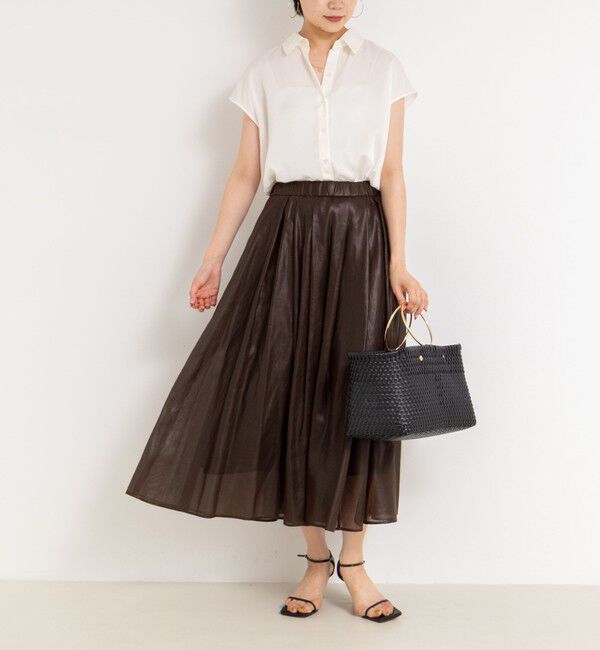 NOLLEY'S「裾リブサテンシフォンフレンチシャツ」|シャツ・ブラウス|