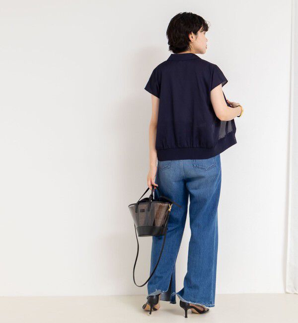 NOLLEY'S「裾リブサテンシフォンフレンチシャツ」|シャツ・ブラウス|