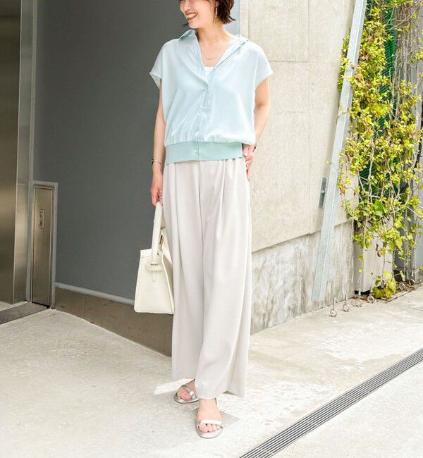 NOLLEY'S「裾リブサテンシフォンフレンチシャツ」|シャツ・ブラウス|