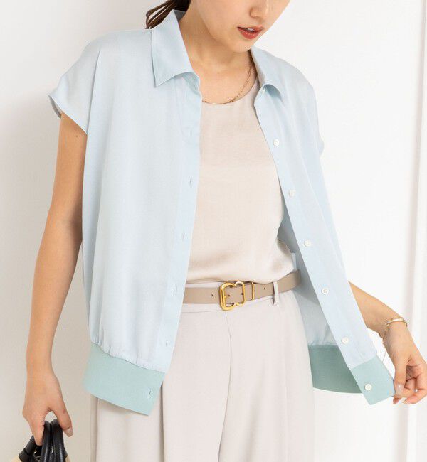 NOLLEY'S「裾リブサテンシフォンフレンチシャツ」|シャツ・ブラウス|