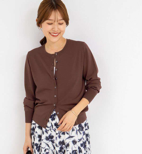 NOLLEY'S sophi「《アンサンブル対応/手洗い可能》マルチファンクションクルーネックカーディガン」|カーディガン|