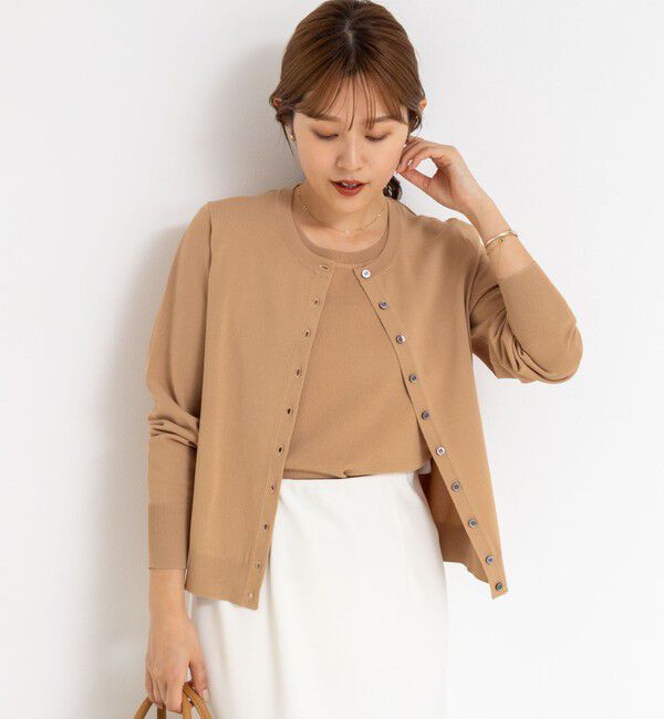 NOLLEY'S sophi「《アンサンブル対応/手洗い可能》マルチファンクションクルーネックカーディガン」|カーディガン|