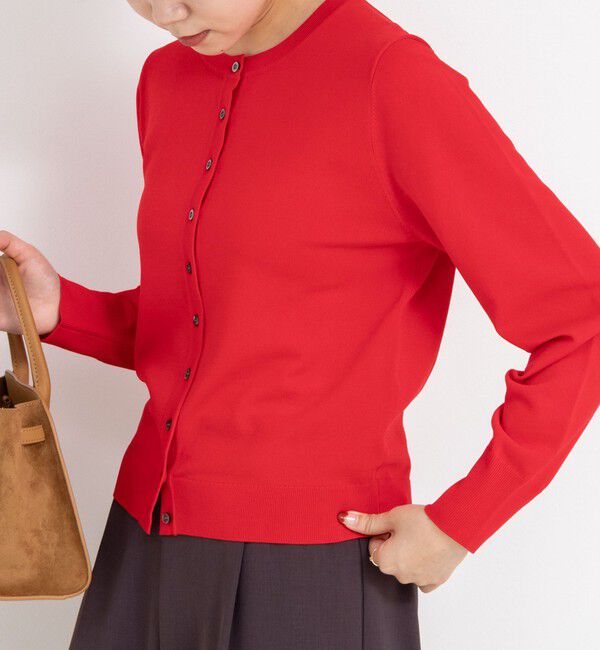NOLLEY'S sophi「《アンサンブル対応/手洗い可能》マルチファンクションクルーネックカーディガン」|カーディガン|レッド