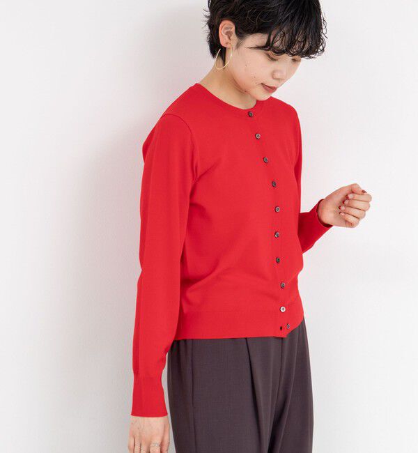 NOLLEY'S sophi「《アンサンブル対応/手洗い可能》マルチファンクションクルーネックカーディガン」|カーディガン|