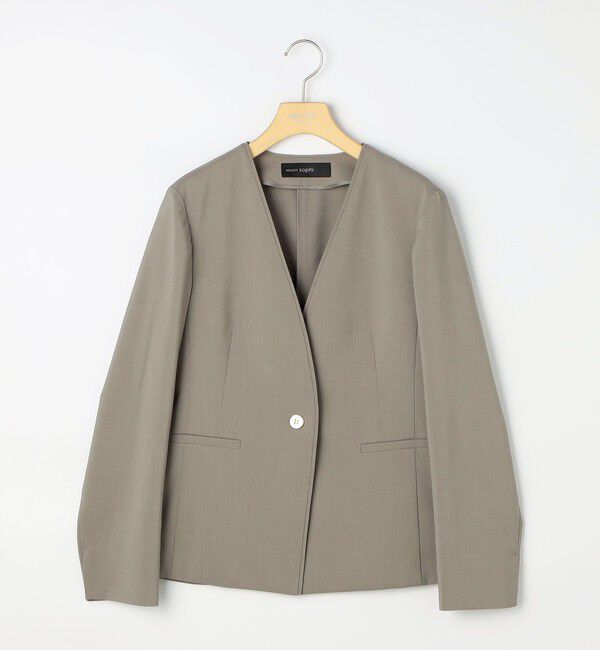NOLLEY'S sophi「《セットアップ対応》ウォッシャブルファンクショナルツイルノーカラージャケット」|ノーカラージャケット|