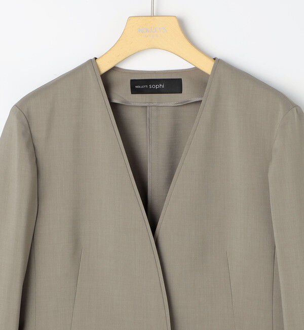 NOLLEY'S sophi「《セットアップ対応》ウォッシャブルファンクショナルツイルノーカラージャケット」|ノーカラージャケット|