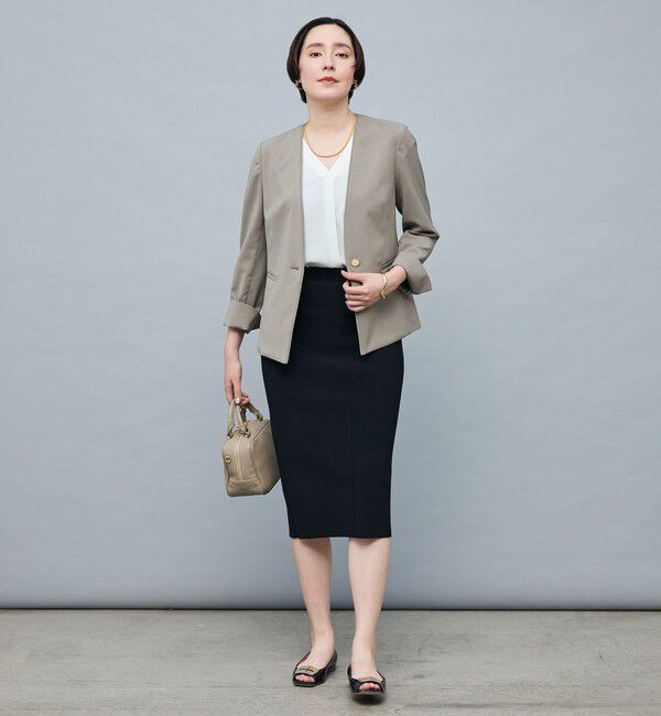 NOLLEY'S sophi「《セットアップ対応》ウォッシャブルファンクショナルツイルノーカラージャケット」|ノーカラージャケット|