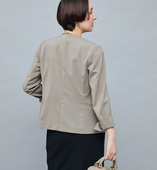 NOLLEY'S sophi「《セットアップ対応》ウォッシャブルファンクショナルツイルノーカラージャケット」|ノーカラージャケット|