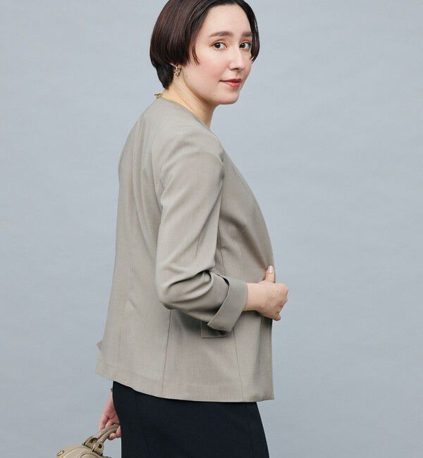 NOLLEY'S sophi「《セットアップ対応》ウォッシャブルファンクショナルツイルノーカラージャケット」|ノーカラージャケット|