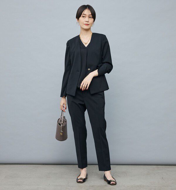 NOLLEY'S sophi「《セットアップ対応》ウォッシャブルファンクショナルツイルノーカラージャケット」|ノーカラージャケット|