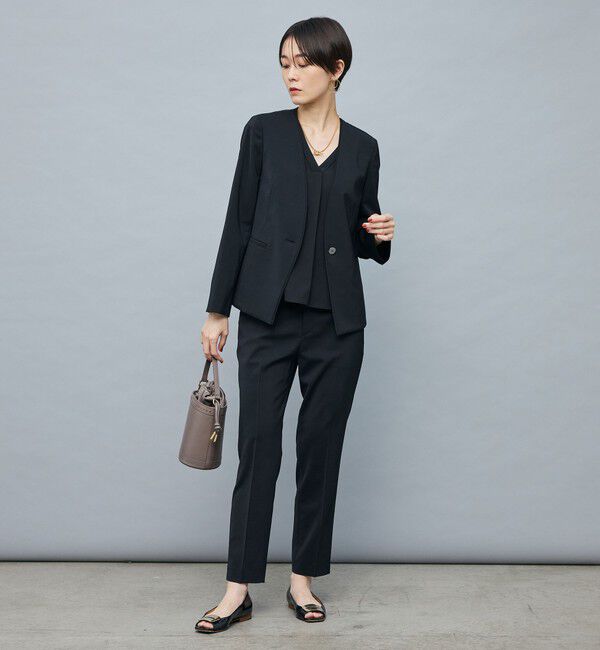 NOLLEY'S sophi「《セットアップ対応》ウォッシャブルファンクショナルツイルノーカラージャケット」|ノーカラージャケット|