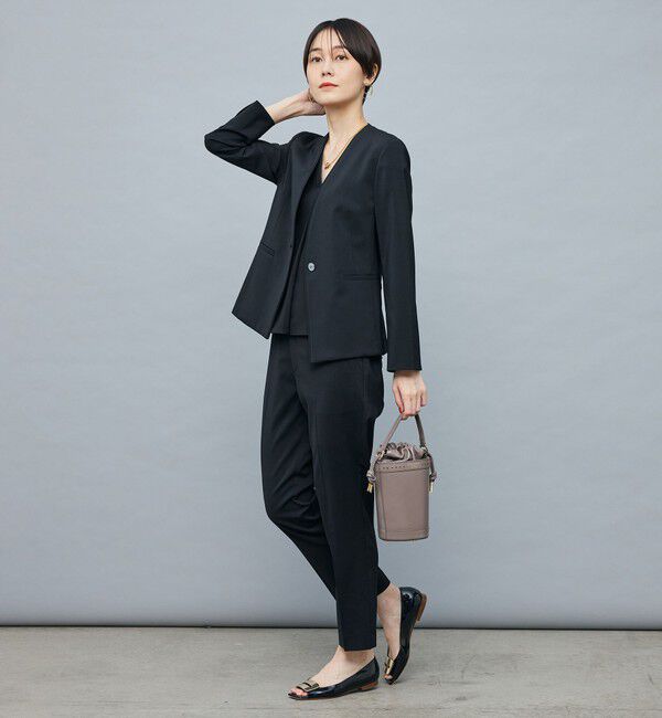 NOLLEY'S sophi「《セットアップ対応》ウォッシャブルファンクショナルツイルノーカラージャケット」|ノーカラージャケット|