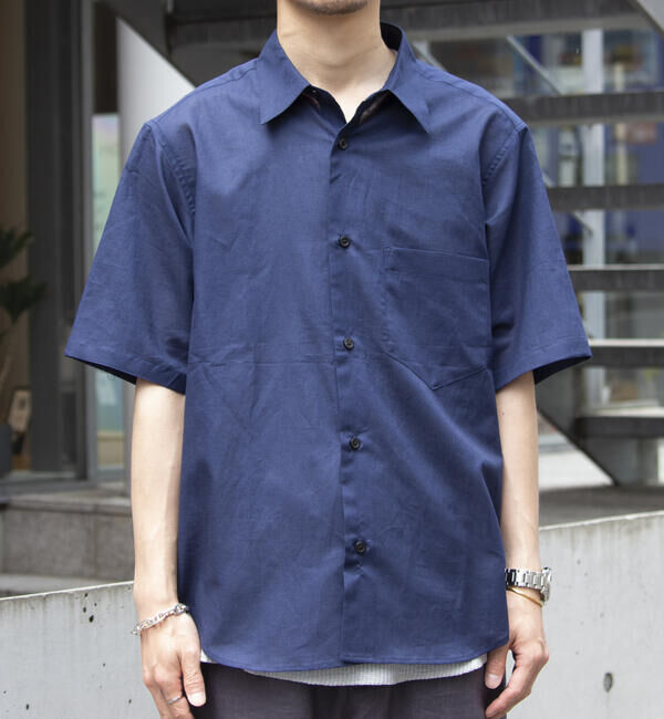GLOSTER「【GLOSTER/グロスター】コットンリネン 半袖シャツ レギュラーカラー 綿麻」|シャツ・ブラウス|