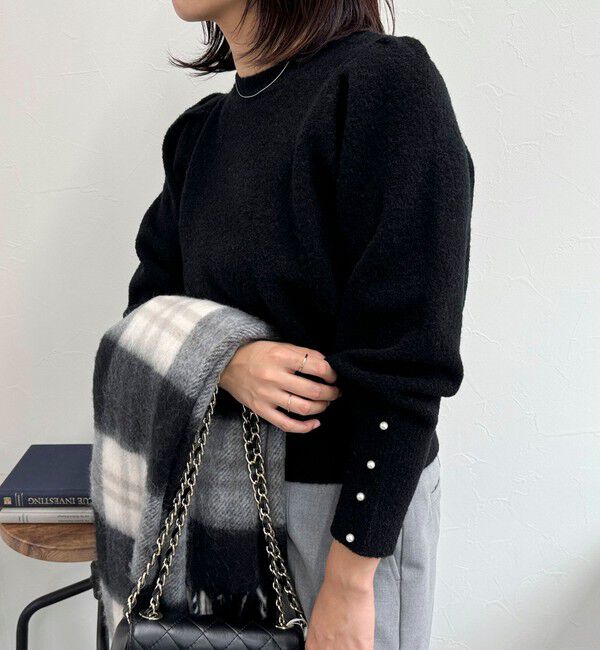 fredy emue「袖ボリュームパール付きニットプルオーバー」|ニット・セーター|