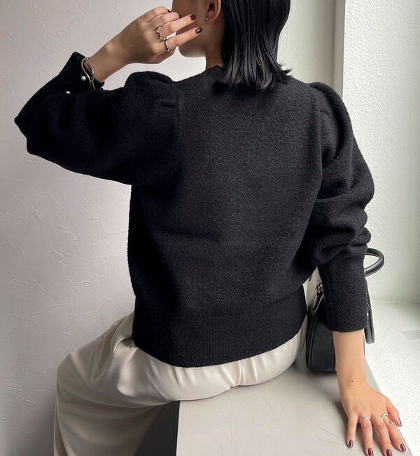 fredy emue「袖ボリュームパール付きニットプルオーバー」|ニット・セーター|