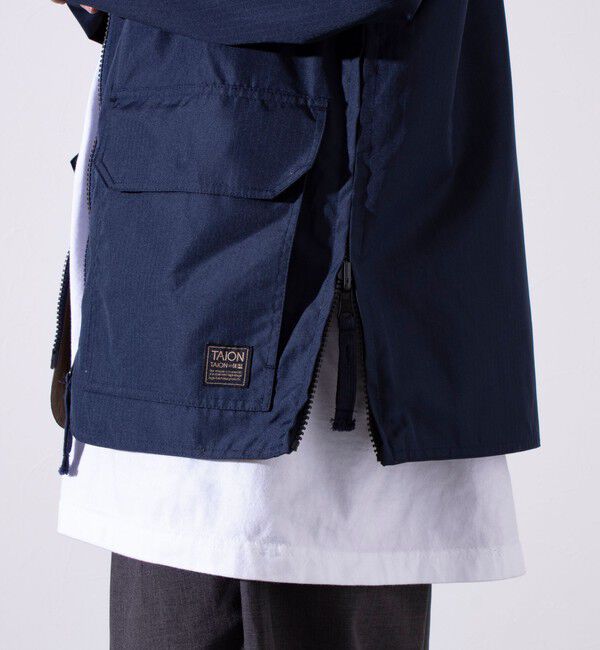 GLOSTER「【TAION/タイオン】ミリタリー Ripstop  リバーシブル Vネック Zip カーディガン」|ブルゾン・スタジャン|
