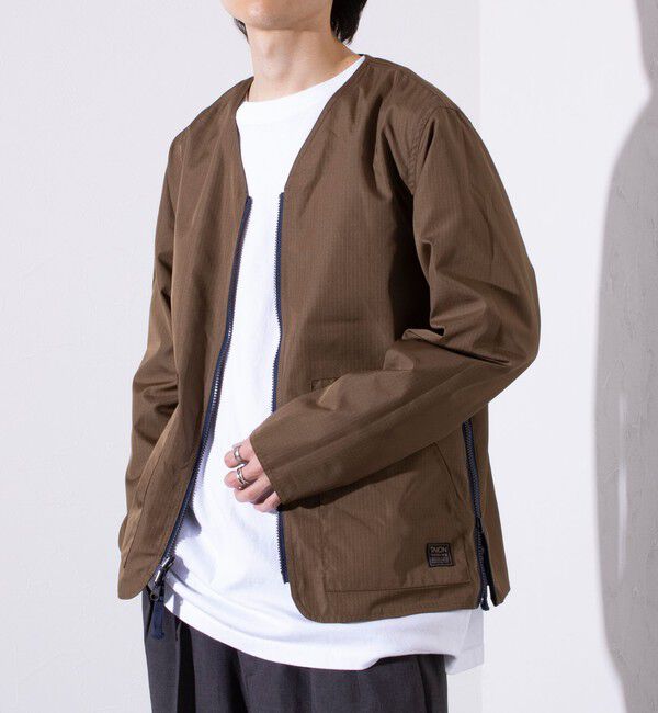 GLOSTER「【TAION/タイオン】ミリタリー Ripstop  リバーシブル Vネック Zip カーディガン」|ブルゾン・スタジャン|
