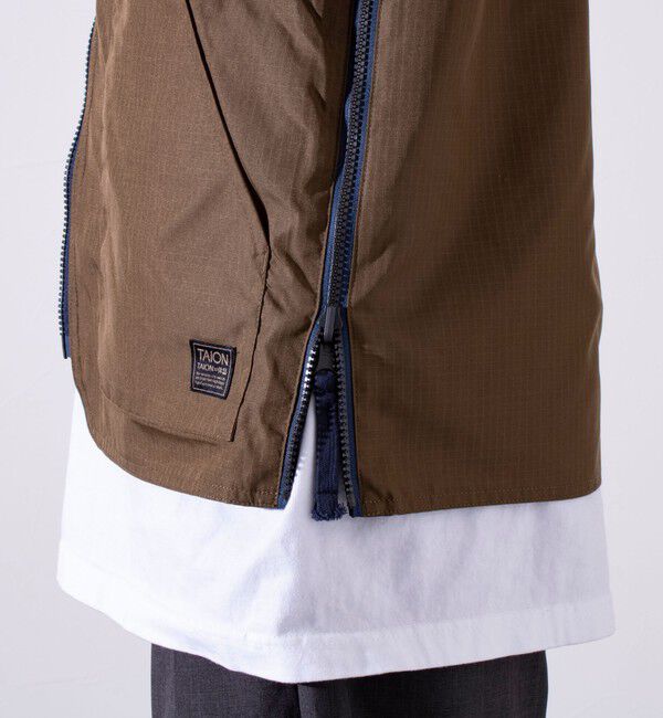 GLOSTER「【TAION/タイオン】ミリタリー Ripstop  リバーシブル Vネック Zip カーディガン」|ブルゾン・スタジャン|