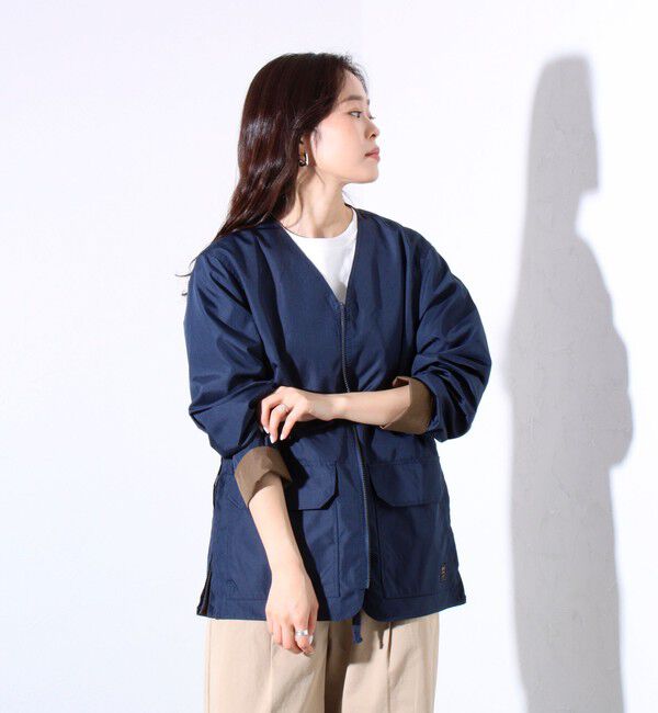 GLOSTER「【TAION/タイオン】ミリタリー Ripstop  リバーシブル Vネック Zip カーディガン」|ブルゾン・スタジャン|