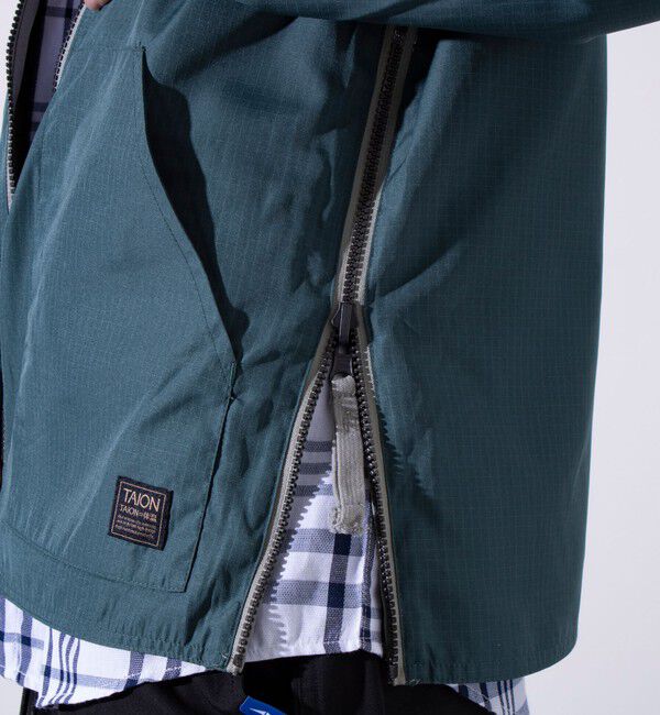 GLOSTER「【TAION/タイオン】ミリタリー Ripstop  リバーシブル Vネック Zip カーディガン」|ブルゾン・スタジャン|