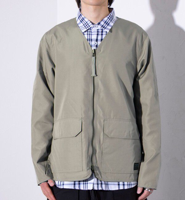 GLOSTER「【TAION/タイオン】ミリタリー Ripstop  リバーシブル Vネック Zip カーディガン」|ブルゾン・スタジャン|