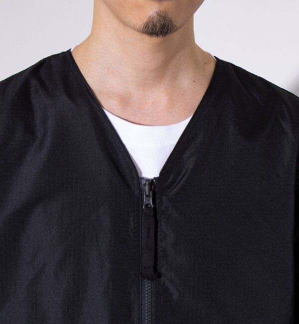 GLOSTER「【TAION/タイオン】ミリタリー Ripstop  リバーシブル Vネック Zip カーディガン」|ブルゾン・スタジャン|