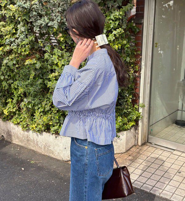 fredy emue「クロップドウエストギャザーブラウス」|シャツ・ブラウス|