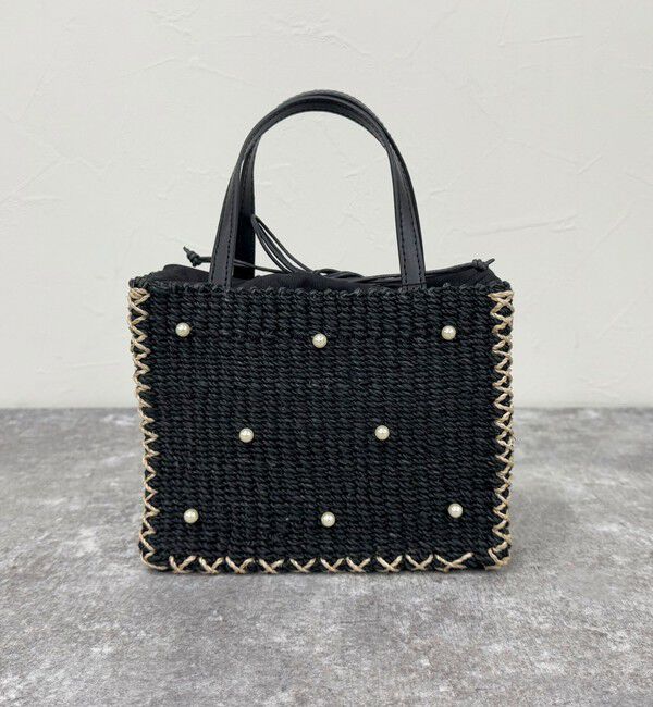 fredy emue「ドットパールスクエアアバカトートバッグ」|かごバッグ|
